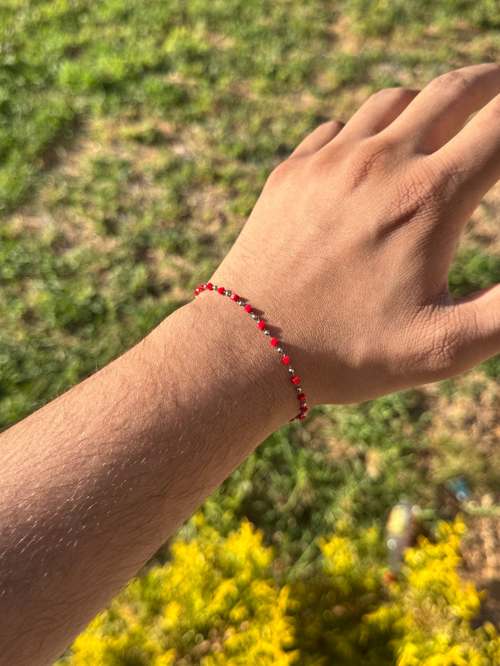 Red onyx circles bracelet