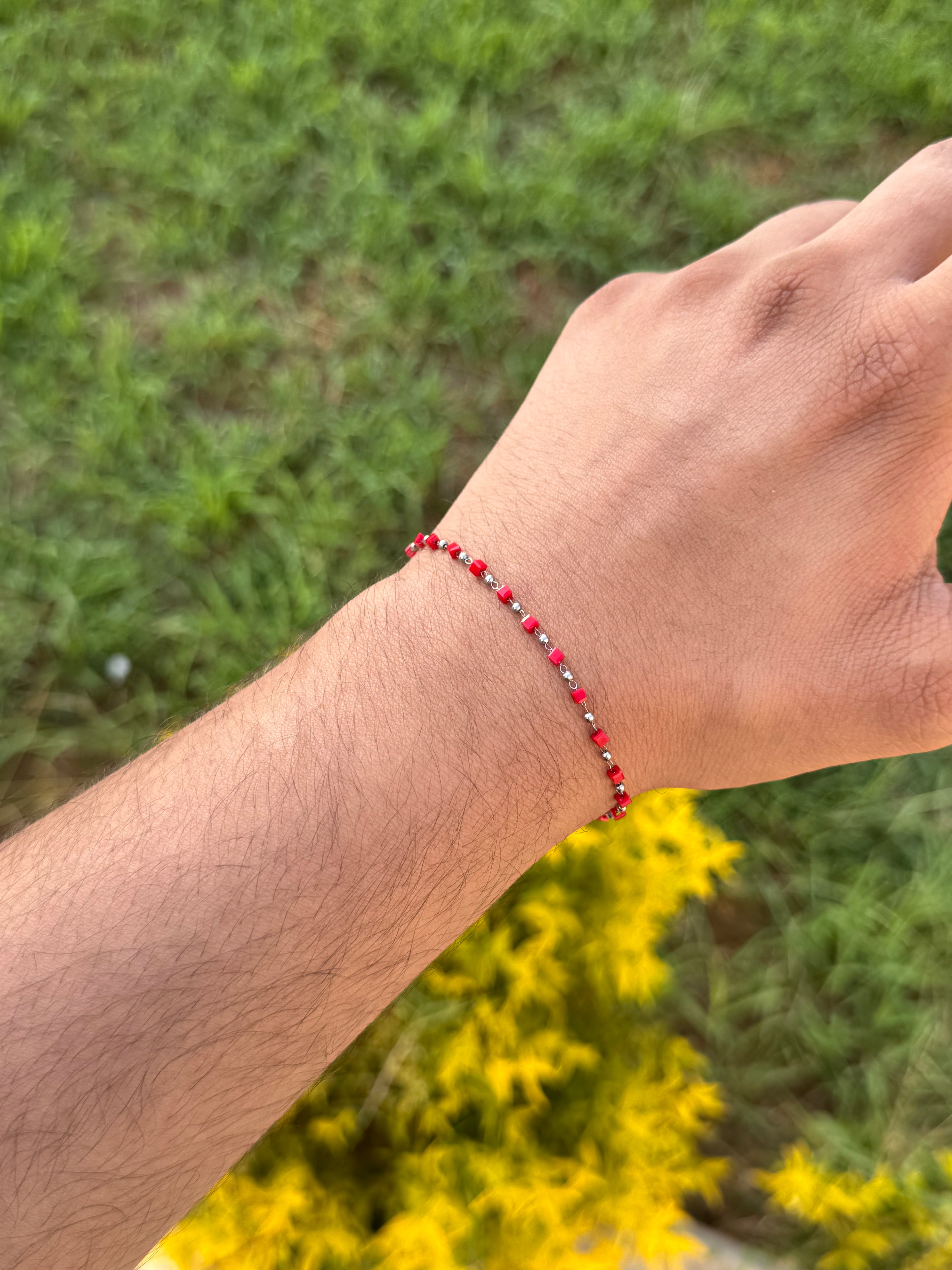 Red onyx circles bracelet