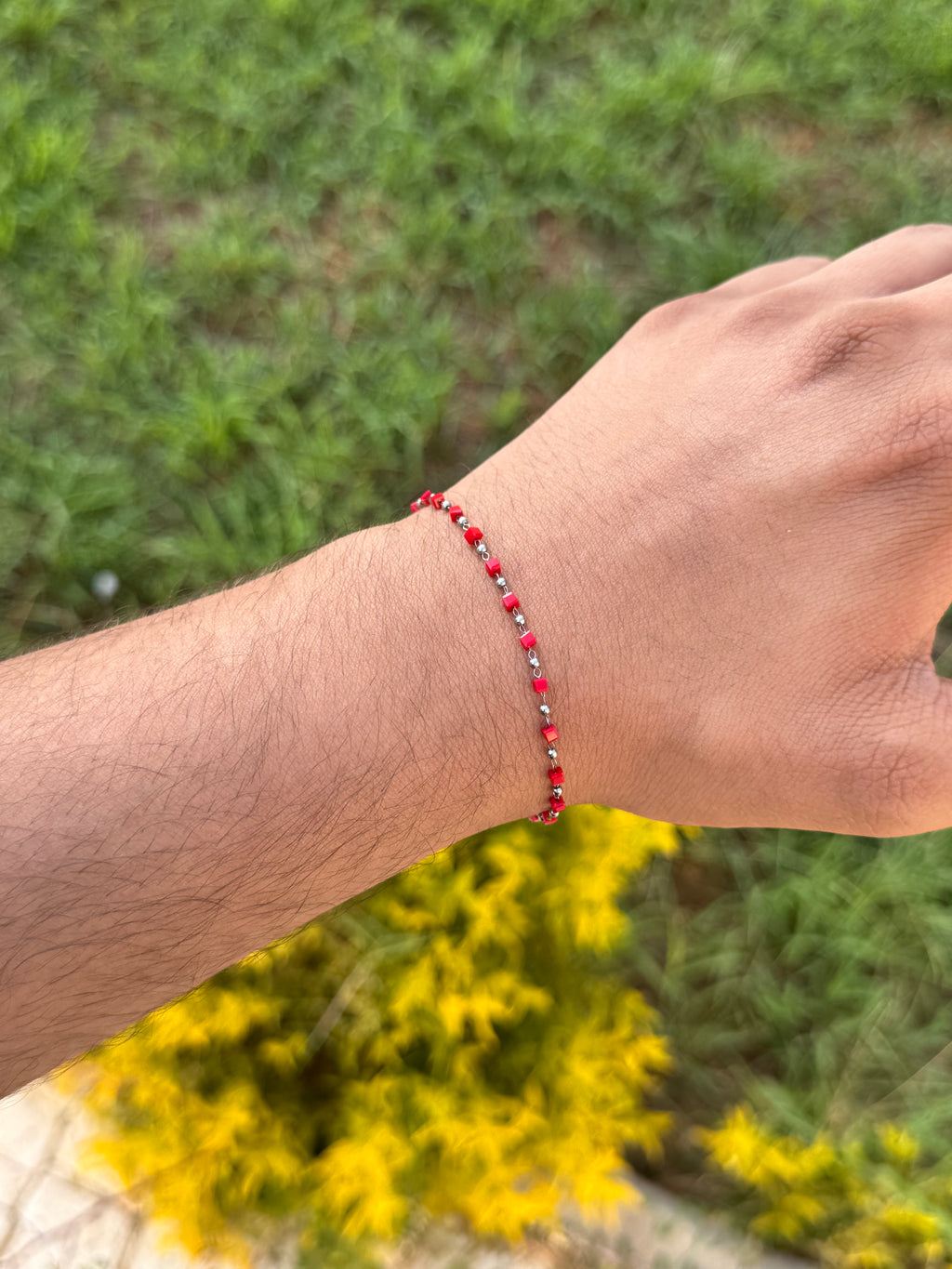 Red onyx circles bracelet