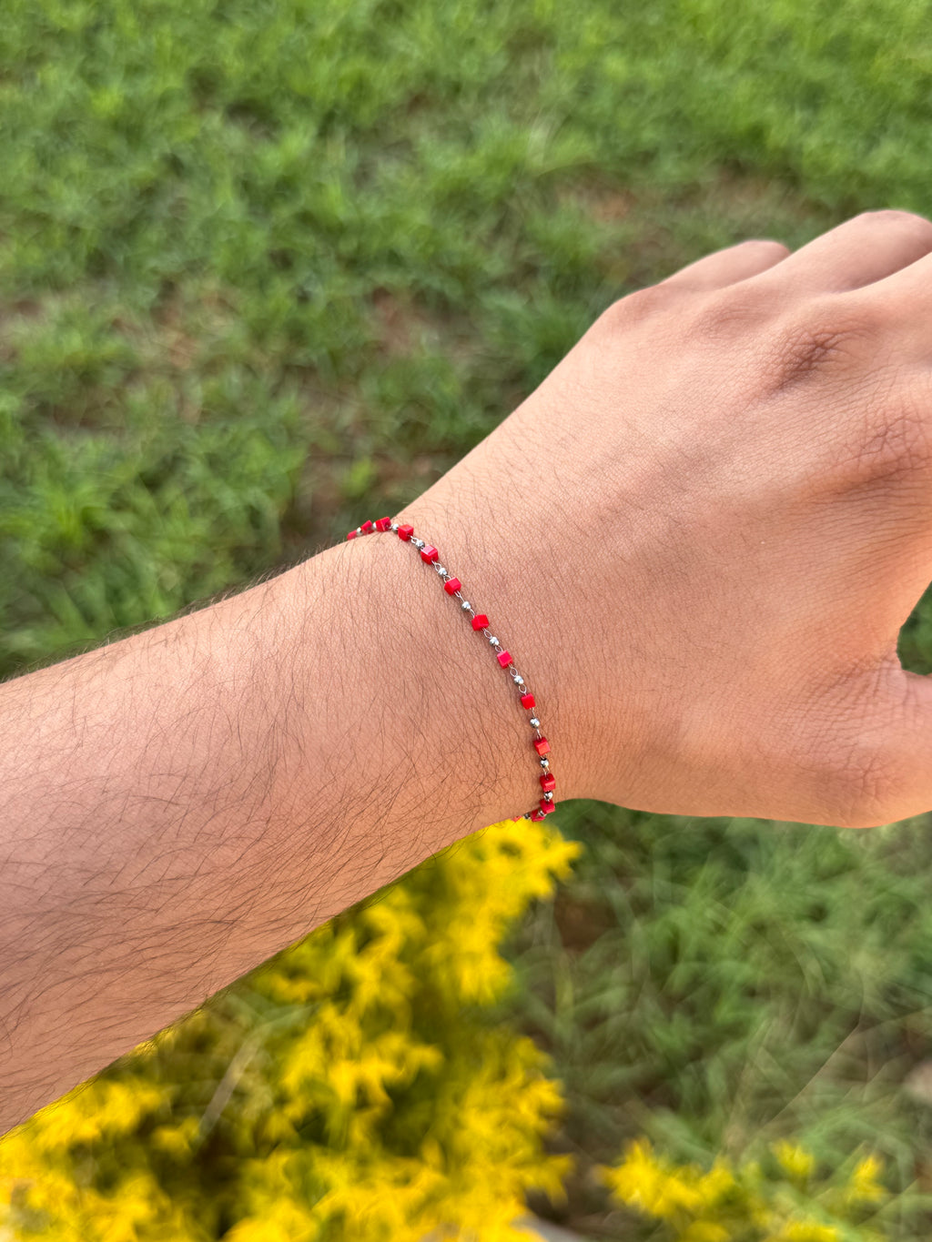 Red onyx circles bracelet